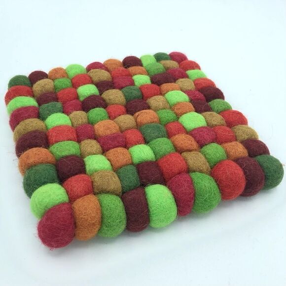 Trader Joe’s Wool Pom Pom Trivet NWT 6” - Picture 2 of 6